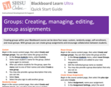 Blackboard Ultra Groups - Instructor Quick Start Guide