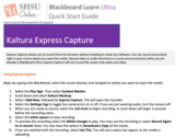 Blackboard Ultra Kaltura Express Capture - Instructor Quick Start Guide