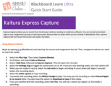 Blackboard Ultra Kaltura Express Capture - Student Quick Start Guide