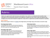 Blackboard Ultra  Rubrics - Instructor Quick Start Guide