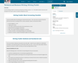 Technical and Business Writing: Writing Toolkit