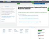 Cengage OpenNow English Composition I Reading & Learning Objectives