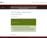 Close Reading: Annotating an Article [Lesson]