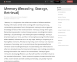 Memory (Encoding, Storage, Retrieval)