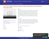 The Texas State University System Online Education Annual Report, November 2021