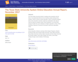 The Texas State University System Online Education Annual Report, November 2017