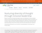 Webinar: Nurturing diversity of thought through inclusive leadership
