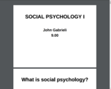 Sample Lecture Notes: Social Psychology I (MIT Open Courseware)