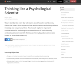 Thinking like a Psychological Scientist