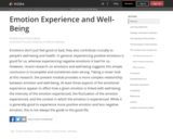 Emotion Experience and Well-Being