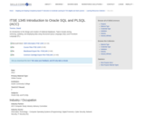 ITSE 1345 Introduction to Oracle SQL and PLSQL (ACC)