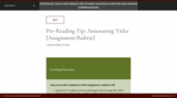 Pre-Reading Tip: Annotating Titles [Assignment/Rubric]