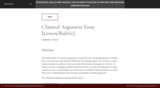 Classical Argument Essay [Lesson/Rubric]