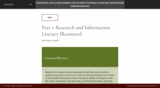 Part 1: Research and Information Literacy Learning Unit [Resource]