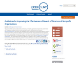 Guidelines for Improving the Effectiveness of Boards of Directors of Nonprofit Organizations