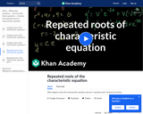 Differential Equations: RepeatedRroots of the Characteristic Equation