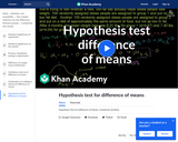 Statistics: Hypothesis Test for Difference of Means