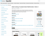 Adult Literacy Fundamentals Mathematics: Book 2