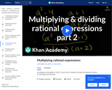 Exponents and Radicals: Multiplying and Dividing Rational Expressions 2