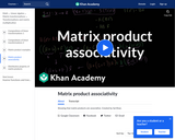 Matrix product associativity