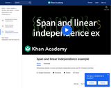 Span and linear independence example