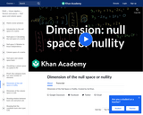 Dimension of the null space or nullity