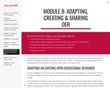 Module 8: Adapting, Creating & Sharing OER