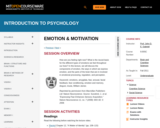 Sample Lecture Notes: Emotion and Motivation (MIT Open Courseware)