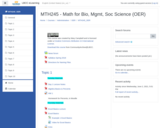 MTH245 - Math for Bio, Mgmt, Soc Science - OER (Public) Version