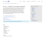BA 213 - Principles of Accounting: Managerial
