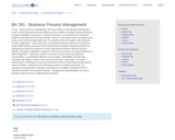 BA 291 - Business Process Management