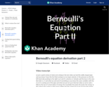 Bernoulli's equation derivation part 2