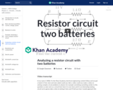 Analyzing a resistor circuit with two batteries