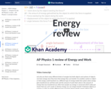 AP Physics 1 review of Energy and Work