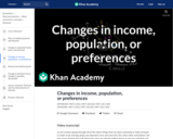 Changes in income, population, or preferences
