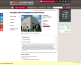 Analysis of Contemporary Architecture, Fall 2009