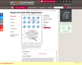 Physics for Solid-State Applications, Spring 2003