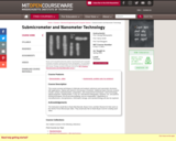 Submicrometer and Nanometer Technology, Spring 2006