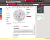 High Speed Communication Circuits and Systems, Spring 2003