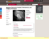 Magnetic Resonance Analytic, Biochemical, and Imaging Techniques, Spring 2006