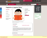 Pragmatics in Linguistic Theory, Spring 2010
