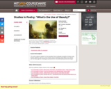 Studies in Poetry: What's the Use of Beauty?, Fall 2005