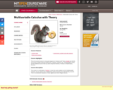 Multivariable Calculus with Theory, Spring 2011