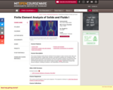 Finite Element Analysis of Solids and Fluids I, Fall 2009