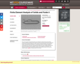 Finite Element Analysis of Solids and Fluids II, Spring 2011