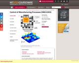 Control of Manufacturing Processes, Spring 2008