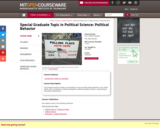 Special Graduate Topic in Political Science: Political Behavior, Fall 2005