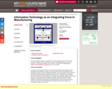 Information Technology as an Integrating Force in Manufacturing, Spring 2003