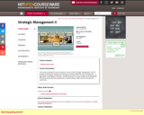 Strategic Management II, Fall 2005