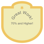 Badge for 70% or higher!